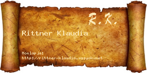 Rittner Klaudia névjegykártya